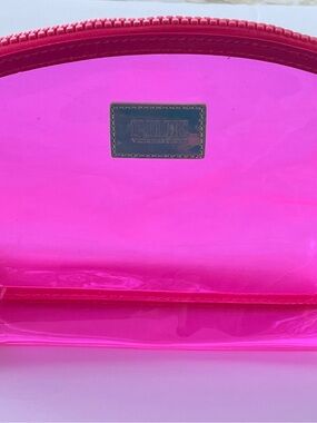PINK Victoria's Secret Neon Pink Clear Cosmetic Pouch